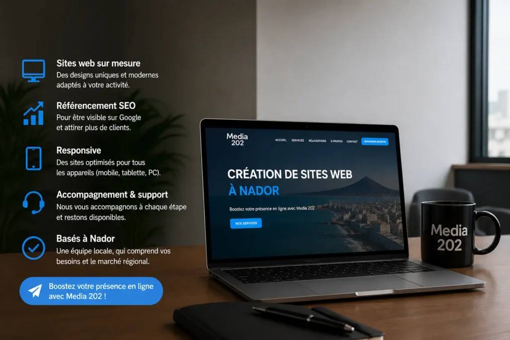 Media 202 pour la création de votre site web à Nador