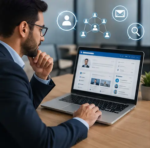 Entrepreneur analysant les erreurs de gestion des réseaux sociaux et du marketing digital