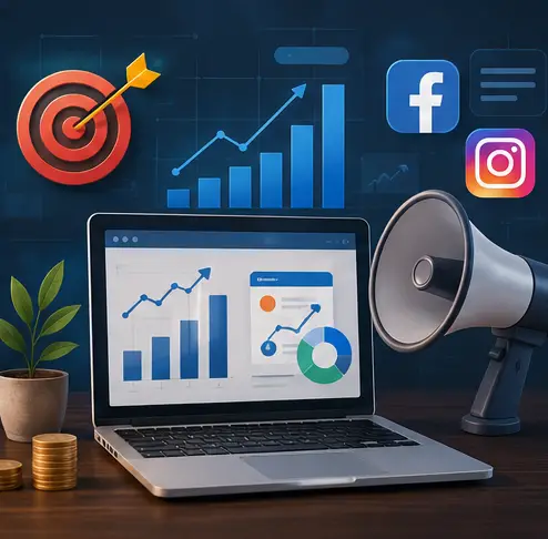 Graphique montrant la croissance des ventes après une stratégie de réseaux sociaux réussie